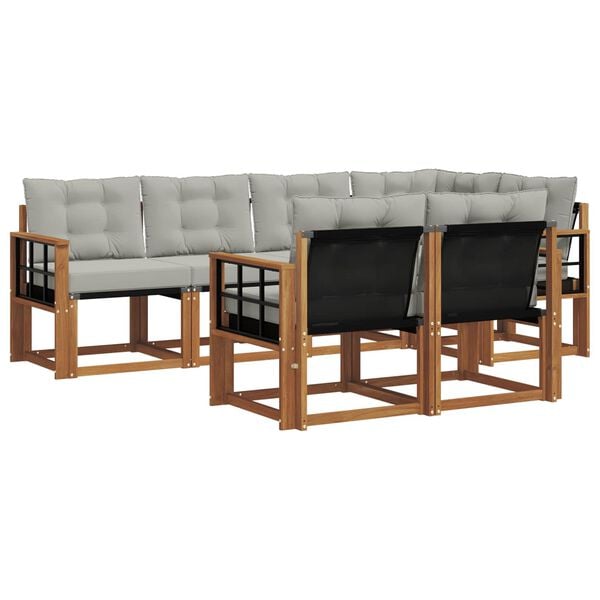vidaXL Ensemble de canap&eacute;s d'ext&eacute;rieur 7 pcs Gris Naturel et Clair