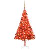 vidaXL Arbre de No&euml;l artificiel pr&eacute;-&eacute;clair&eacute; et boules rouge 150 cm PVC