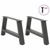 vidaXL Pieds de table basse en forme de A 2 pi&egrave;ces Anthracite 70 x (30-31) cm Acier