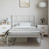 vidaXL Cadre de lit m&eacute;tal sans matelas et t&ecirc;te de lit blanc 100x200 cm
