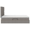 vidaXL Lit avec rangement et LED avec LED Taupe 140 x 190 cm Polyester