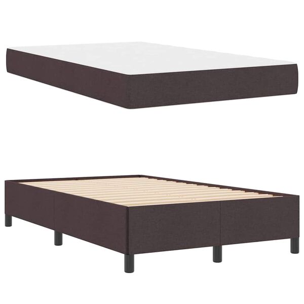 vidaXL Lit &agrave; ressorts Marron fonc&eacute; 120 x 190 cm tissu
