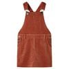 Robe salopette pour enfants velours c&ocirc;tel&eacute; cognac 104