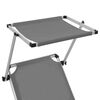vidaXL Chaises longues pliables et toit lot de 2 Aluminium textil&egrave;ne