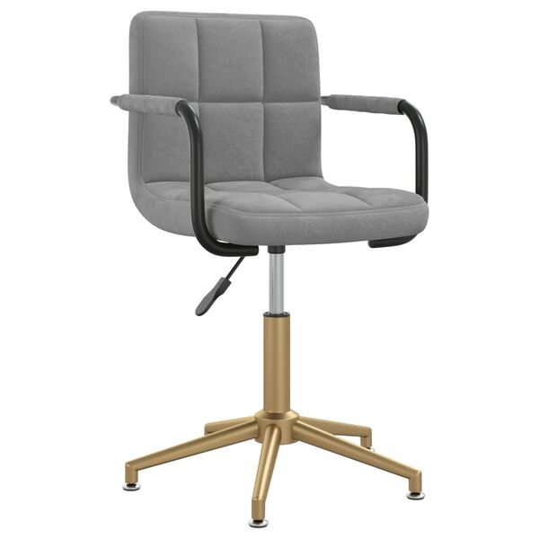 vidaXL Chaise pivotante de salle &agrave; manger Gris clair Velours
