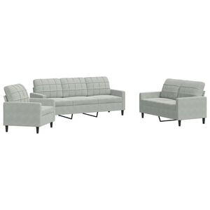 vidaXL Ensemble de canap&eacute;s 3 pcs avec coussins et traversins velours