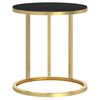 vidaXL Table d'appoint Dor&eacute; et noir 45 cm Verre tremp&eacute;