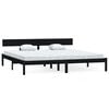 vidaXL Cadre de lit sans matelas noir bois massif 200x200 cm