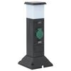 vidaXL Colonne de prise d'ext&eacute;rieur avec lampe et piquet &agrave; 2 voies