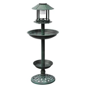 vidaXL Mangeoire &agrave; oiseaux avec lampe solaire