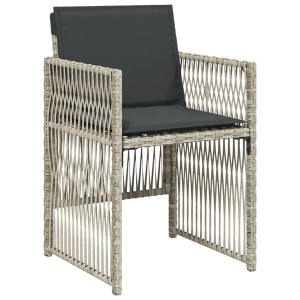 vidaXL Ensemble &agrave; manger de jardin 11pcs avec coussins gris poly rotin