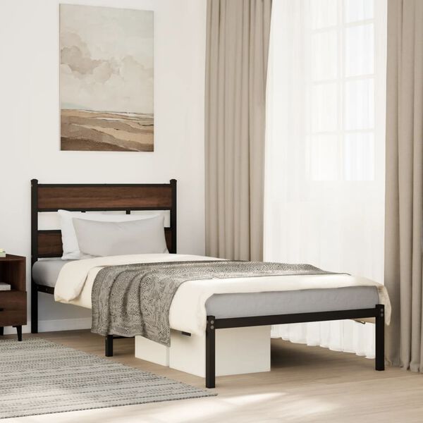 vidaXL Cadre de lit sans matelas avec t&ecirc;te de lit 100x200 cm