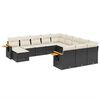 vidaXL Salon de jardin 11 pcs avec coussins noir r&eacute;sine tress&eacute;e