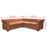 vidaXL Canap&eacute; d'angle Chesterfield 5 plcs Cuir artificiel Marron
