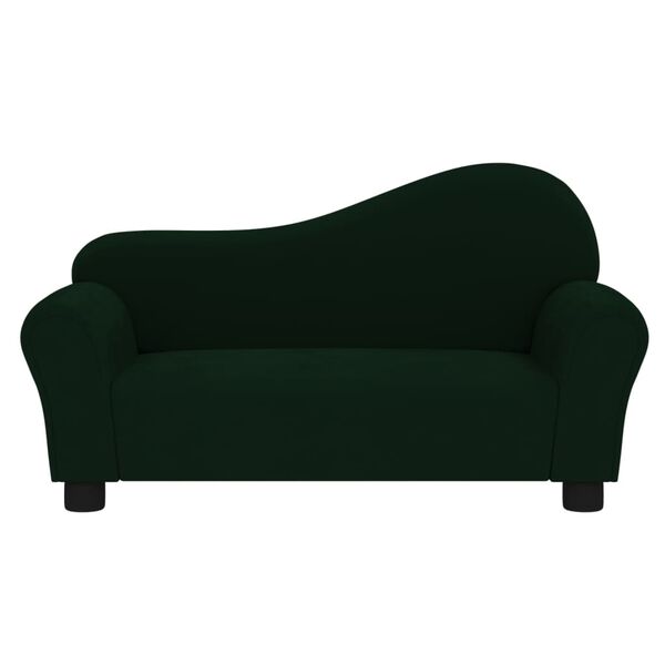 vidaXL Canap&eacute; pour enfants Vert fonc&eacute; Velours