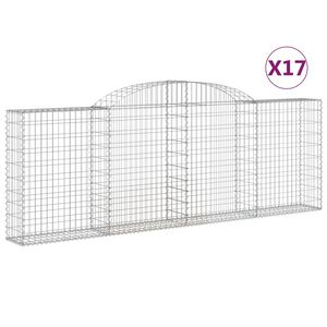 vidaXL Paniers &agrave; gabions arqu&eacute;s 10 pcs 300x30x100/120 cm fer galvanis&eacute;