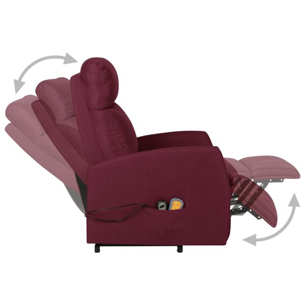 vidaXL Fauteuil de massage Violet Tissu
