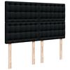 vidaXL Sommier &agrave; lattes de lit avec matelas Noir 140x200 cm Tissu