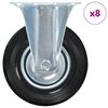 vidaXL 8 pcs Roulettes fixes 125 mm