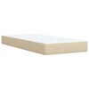 vidaXL Sommier &agrave; lattes de lit et matelas Cr&egrave;me 90x190 cm Tissu