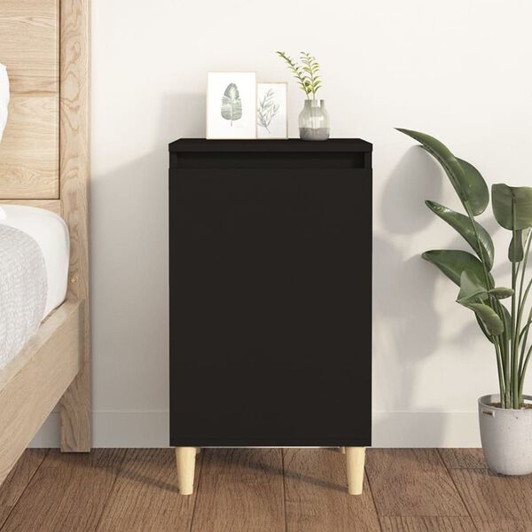 vidaXL Table de chevet noir 40x35x70 cm bois d&rsquo;ing&eacute;nierie