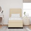 vidaXL Lit &agrave; ressorts avec matelas Cr&egrave;me 90 x 190 cm tissu