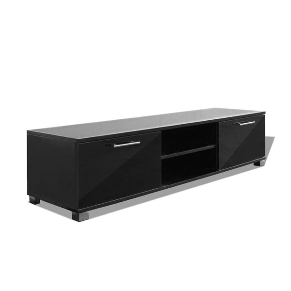 vidaXL Meuble TV Noir brillant 120x40,5x35 cm