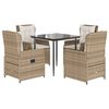 vidaXL Ensemble &agrave; manger de jardin avec coussins 5pcs Beige poly rotin