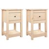 vidaXL Tables de chevet 2 pcs 40x35x61,5 cm Bois de pin massif