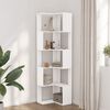 vidaXL Biblioth&egrave;que d'angle &agrave; 5 niveaux blanc bois d'ing&eacute;nierie