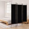 vidaXL Cloison de s&eacute;paration 5 panneaux Noir 200x200 cm Tissu