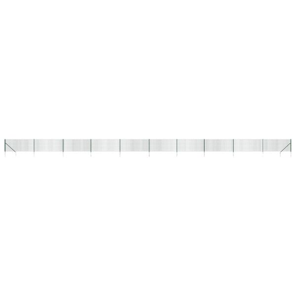 vidaXL Cl&ocirc;ture en treillis m&eacute;tallique et piquet d'ancrage vert 1,1x25m