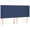 vidaXL Sommier &agrave; lattes de lit matelas et LED Bleu 200x200 cm Tissu