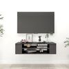 vidaXL Meuble TV suspendu Gris brillant 100x30x26,5 cm Bois ing&eacute;nierie