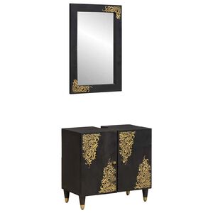 vidaXL Ensemble de Meubles de Salle de Bain 2 pc Noir 62 x 33 x 58 cm