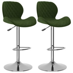 vidaXL Tabourets de bar lot de 2 vert fonc&eacute; velours