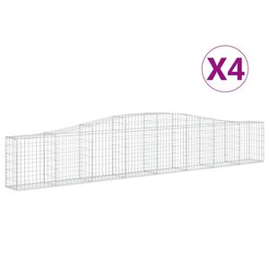 vidaXL Paniers &agrave; gabions arqu&eacute;s 4 pcs 400x30x60/80 cm Fer galvanis&eacute;