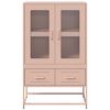 vidaXL Buffet haut rose 68x39x111,5 cm acier