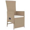vidaXL Ensemble &agrave; manger de jardin et coussins 9 pcs beige Poly rotin