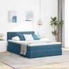 vidaXL Lit de Rangement avec matelas Bleu fonc&eacute; 140 x 200 cm Velours