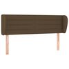 vidaXL T&ecirc;te de lit avec oreilles Marron fonc&eacute; 147x23x78/88 cm Tissu