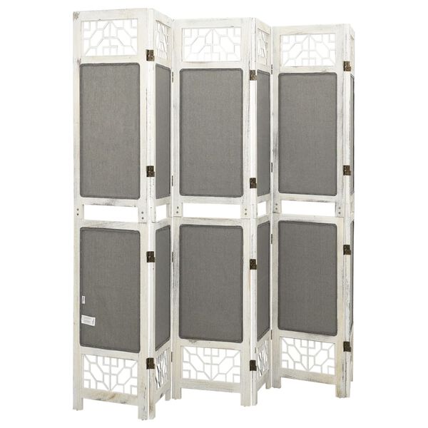 vidaXL Cloison de s&eacute;paration 6 panneaux Gris 210x165 cm Tissu