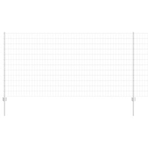 vidaXL Cl&ocirc;ture Euro avec poteau 10 x 1,2 m Acier galvanis&eacute; Argent&eacute;