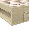 vidaXL Cadre de lit avec tiroirs sans matelas ch&ecirc;ne sonoma 135x190 cm