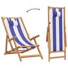 vidaXL Chaises de plage pliantes lot de 2 bleu blanc tissu bois massif