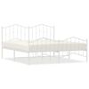 vidaXL Cadre de lit m&eacute;tal sans matelas et pied de lit blanc 160x200 cm