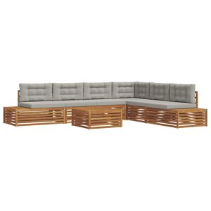 vidaXL 8 pc Ensemble de canap&eacute;s d'ext&eacute;rieur Gris Naturel et Clair