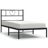 vidaXL Cadre de lit m&eacute;tal sans matelas avec t&ecirc;te de lit noir 80x200 cm