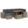 vidaXL Salon de jardin avec coussins 7 pcs gris r&eacute;sine tress&eacute;e