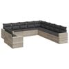 vidaXL Salon de jardin 11 pcs avec coussins gris clair r&eacute;sine tress&eacute;e